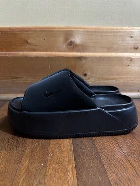 Nike Black Platform Slide Mules
